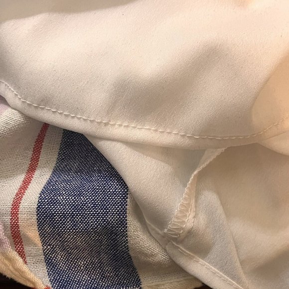 Linen Blend Stripe Collared Full Button Front Shirt Dress Slip Lining XXL - Picture 7 of 10